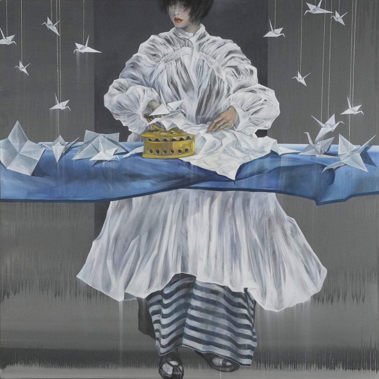 Die Büglerin - Unikat (140x140cm)