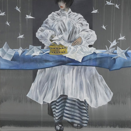 Die Büglerin - Unikat (140x140cm)