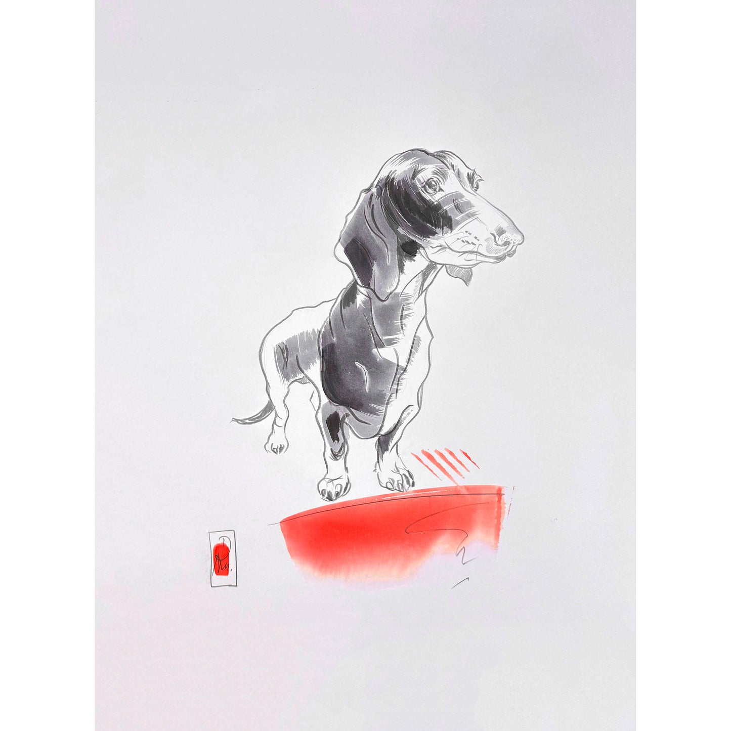 Dackel - Unikat (61x43cm)