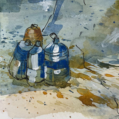 Hinterhof - Unikat (36x48cm)