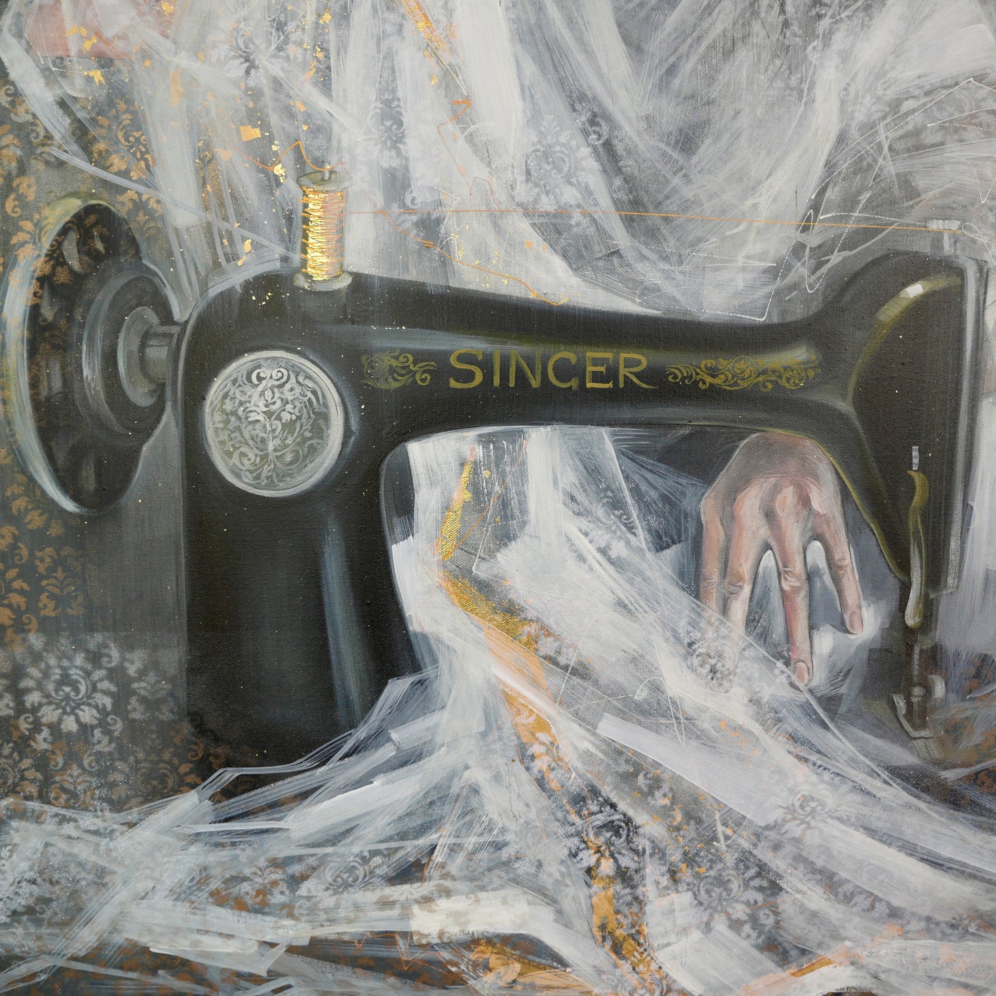 Goldnäherin - Unikat (100x120cm)