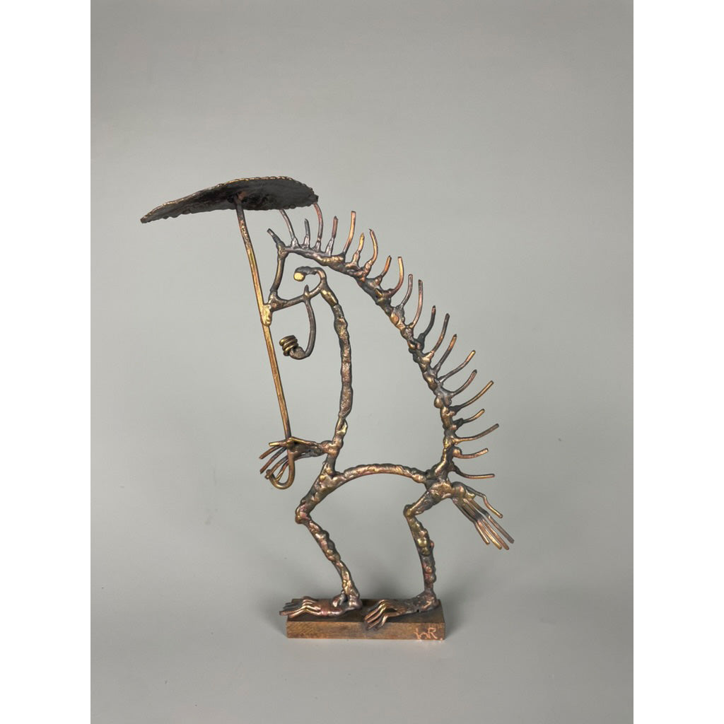 Igel unter Regenschirm - Unikat (24x17x6cm)