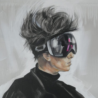 Junge mit Skibrille - Unikat (120x120cm)
