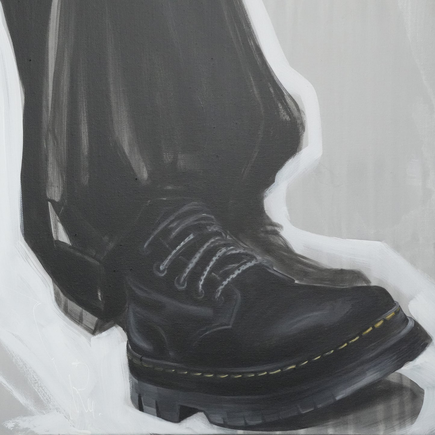 Junge mit Skibrille - Unikat (120x120cm)