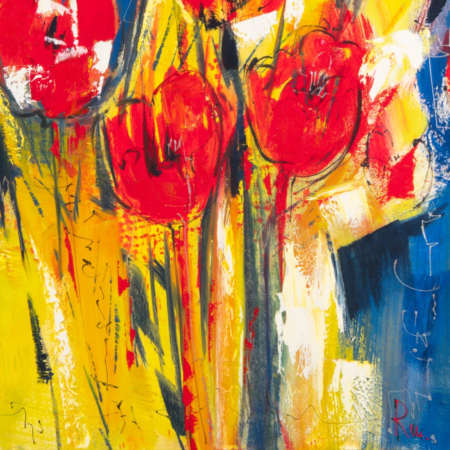 Rote Tulpen in Backpapier Bild 5