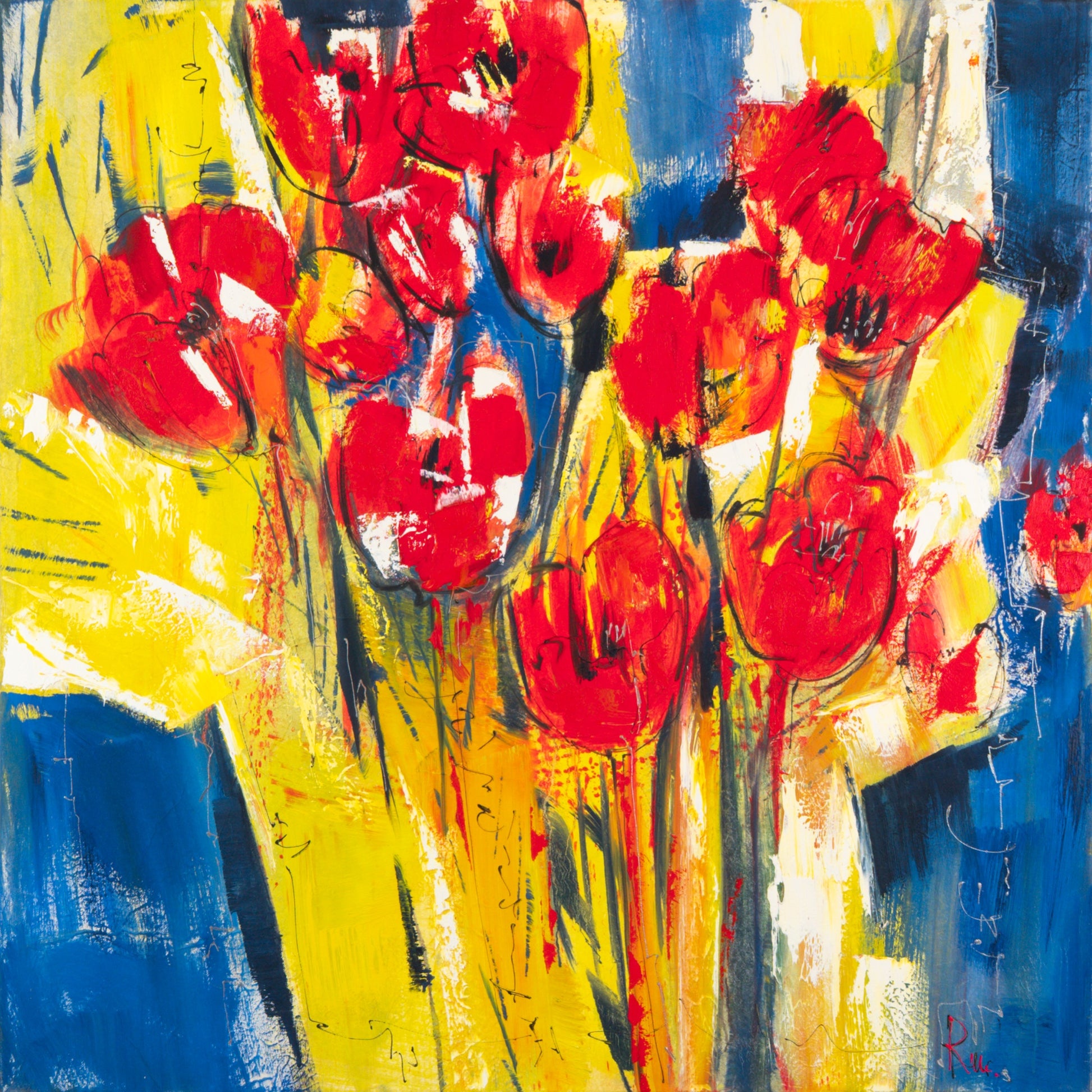 Rote Tulpen in Backpapier Bild 1
