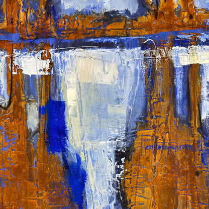 Spiegelung in Blau - Unikat (100x100cm)