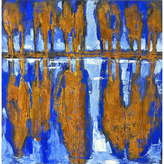 Spiegelung in Blau - Unikat (100x100cm)