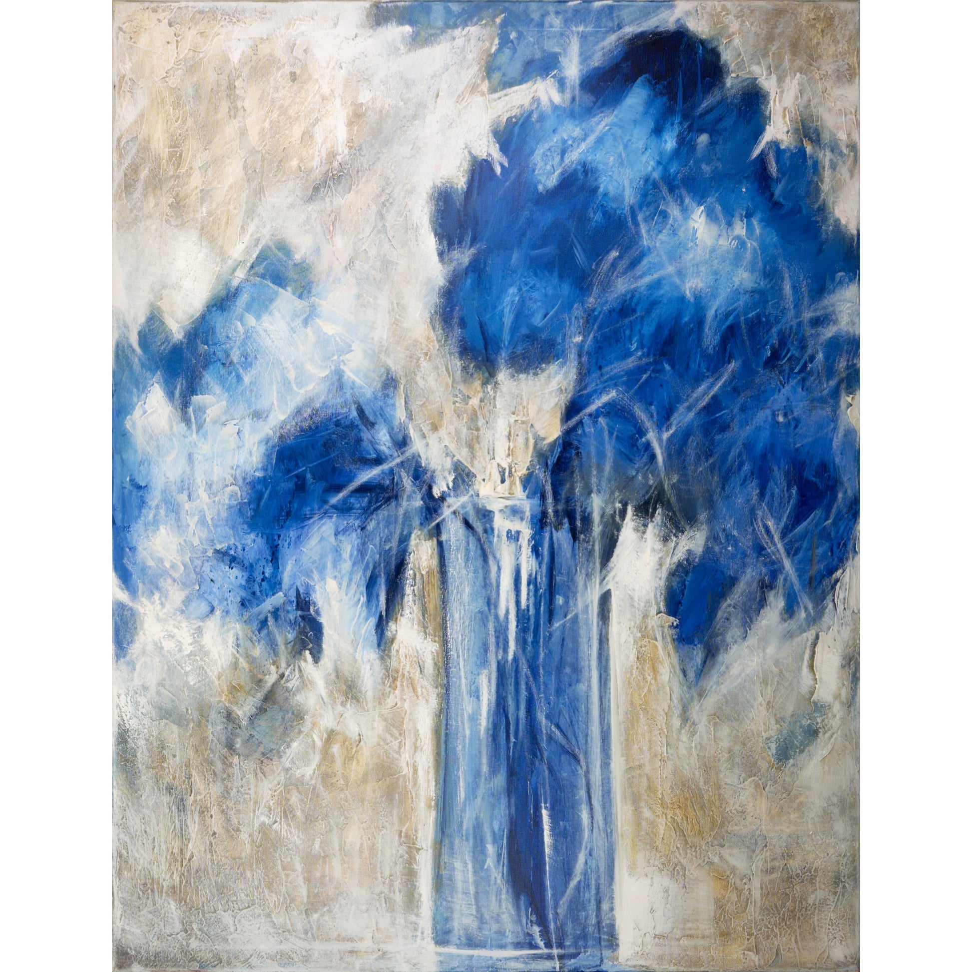 Blaue Blumen in blauer Vase Bild 1