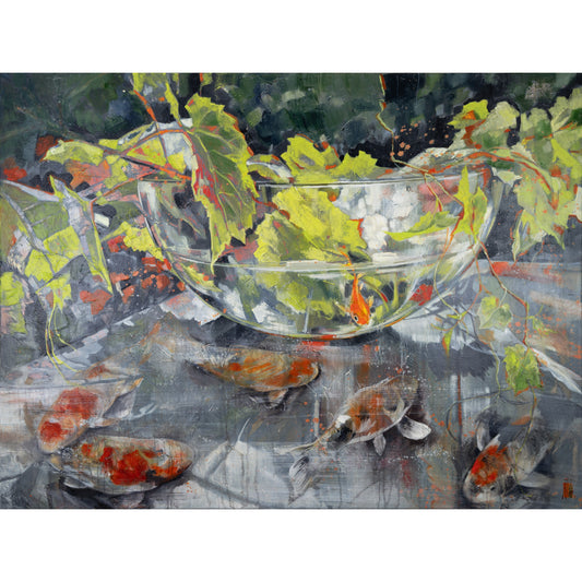 Glasschale und Fische Bild 1