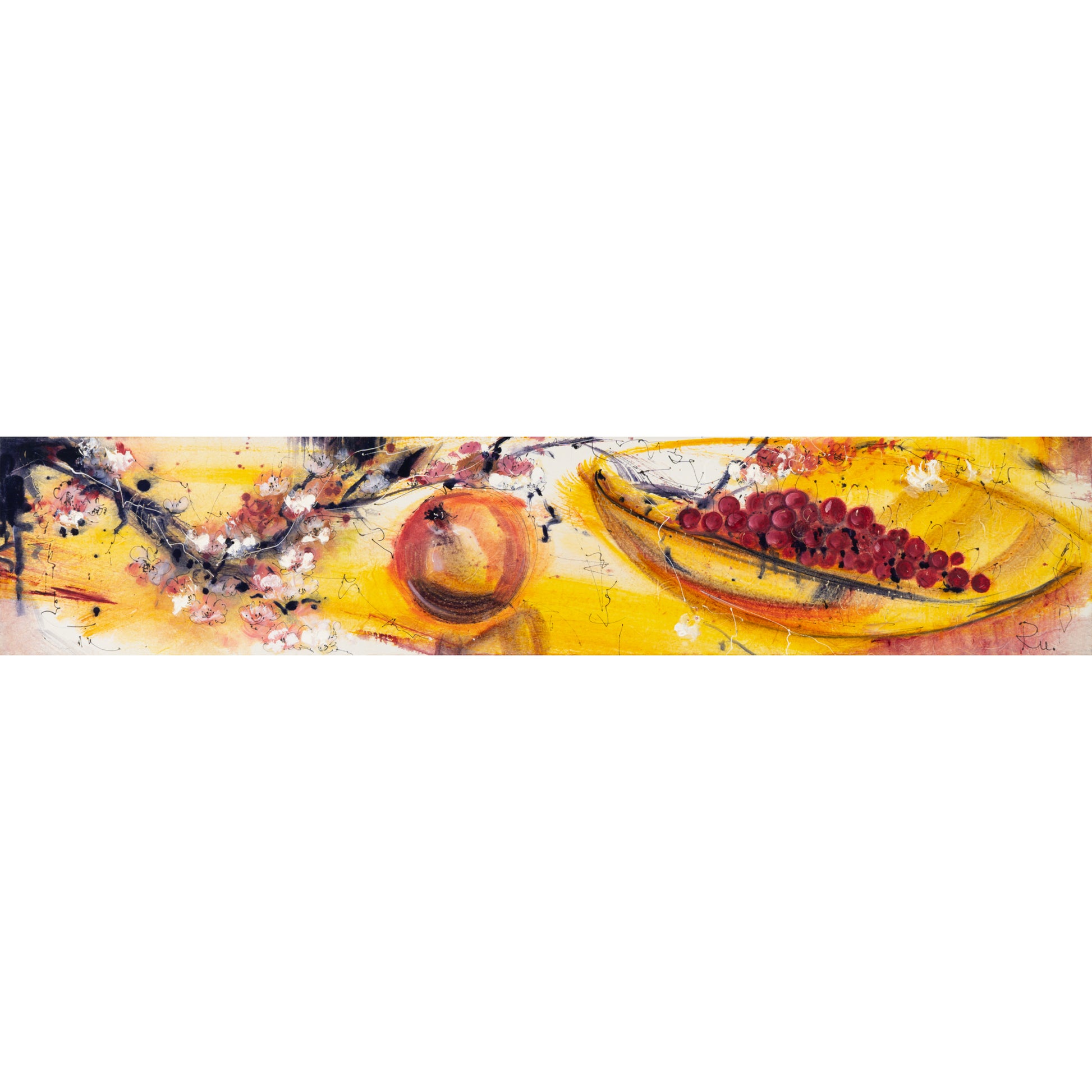Granatapfel und Kirschschale Bild 1