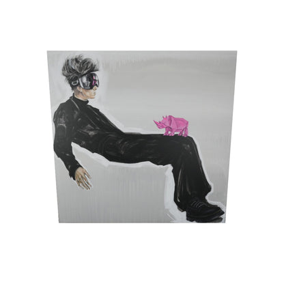 Junge mit Skibrille - Unikat (120x120cm)